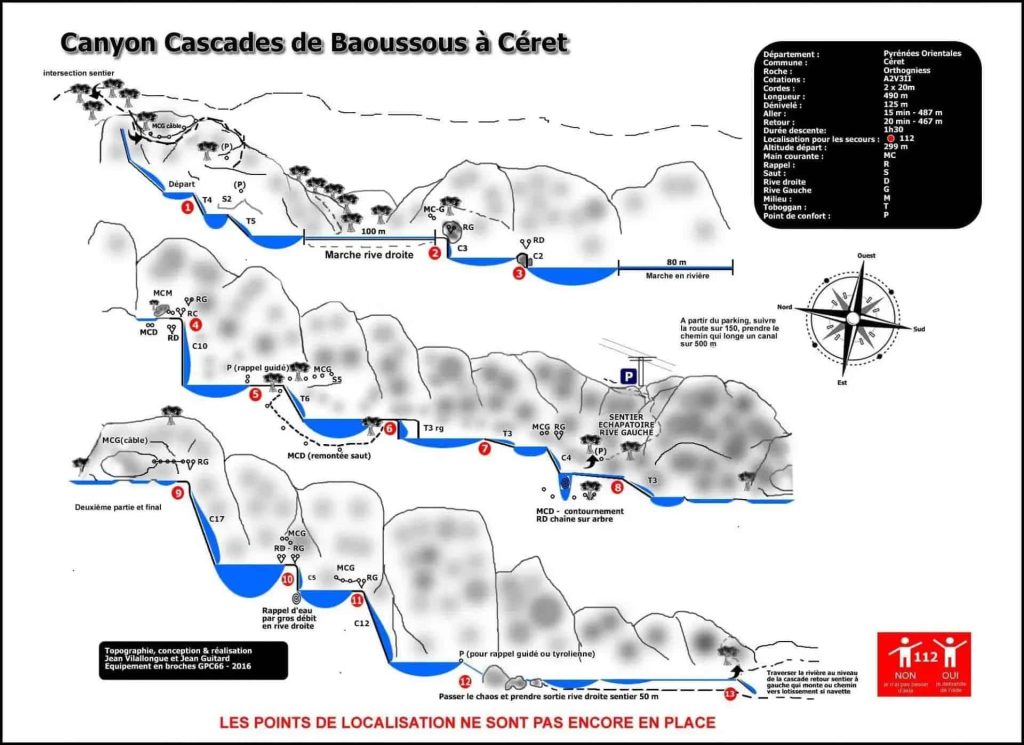 Topografia Barranc Gorg de les Anelles a Ceret als Pirineus Orientals Topografia Barranc Gorg de les Anelles a Ceret als Pirineus Orientals